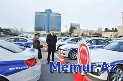Prezident İlham Əliyev polis əməkdaşları üçün yeni alınan avtomobillərin istifadəyə verilməsi mərasimində iştirak edib