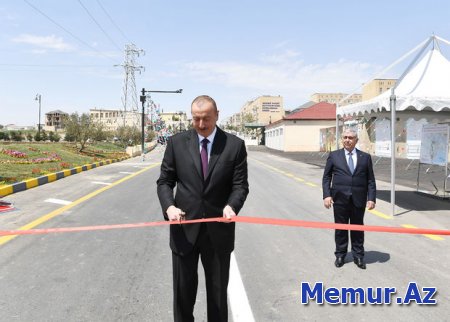 İlham Əliyev avtomobil yolunun açılışında - FOTO