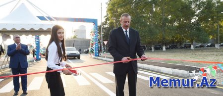 Prezident İlham Əliyev yeni salınan Dəmirçi-Lahıc avtomobil yolunun açılışında iştirak edib