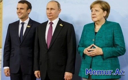 Putin, Merkel və Makron arasında görüş keçirilib