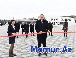 Prezident İlham Əliyev və xanımı Mehirban Əliyeva Bakı Olimpiya Stadionunun açılışında iştirak ediblər