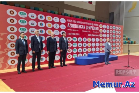 Gəncədə güləş üzrə Azərbaycan çempionatının açılış mərasimi keçirilib