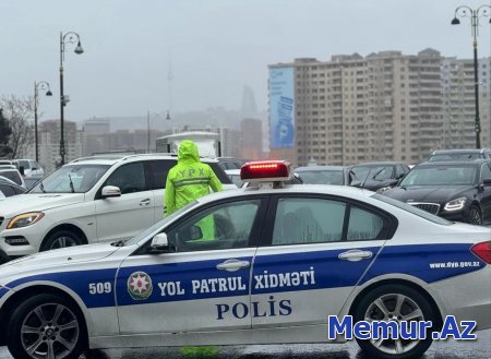DİN: Yağışa görə polis naryadları küçə və prospektlər boyu xidmətə cəlb olunublar