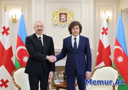 İlham Əliyev İrakli Kobaxidze ilə təkbətək görüşdü