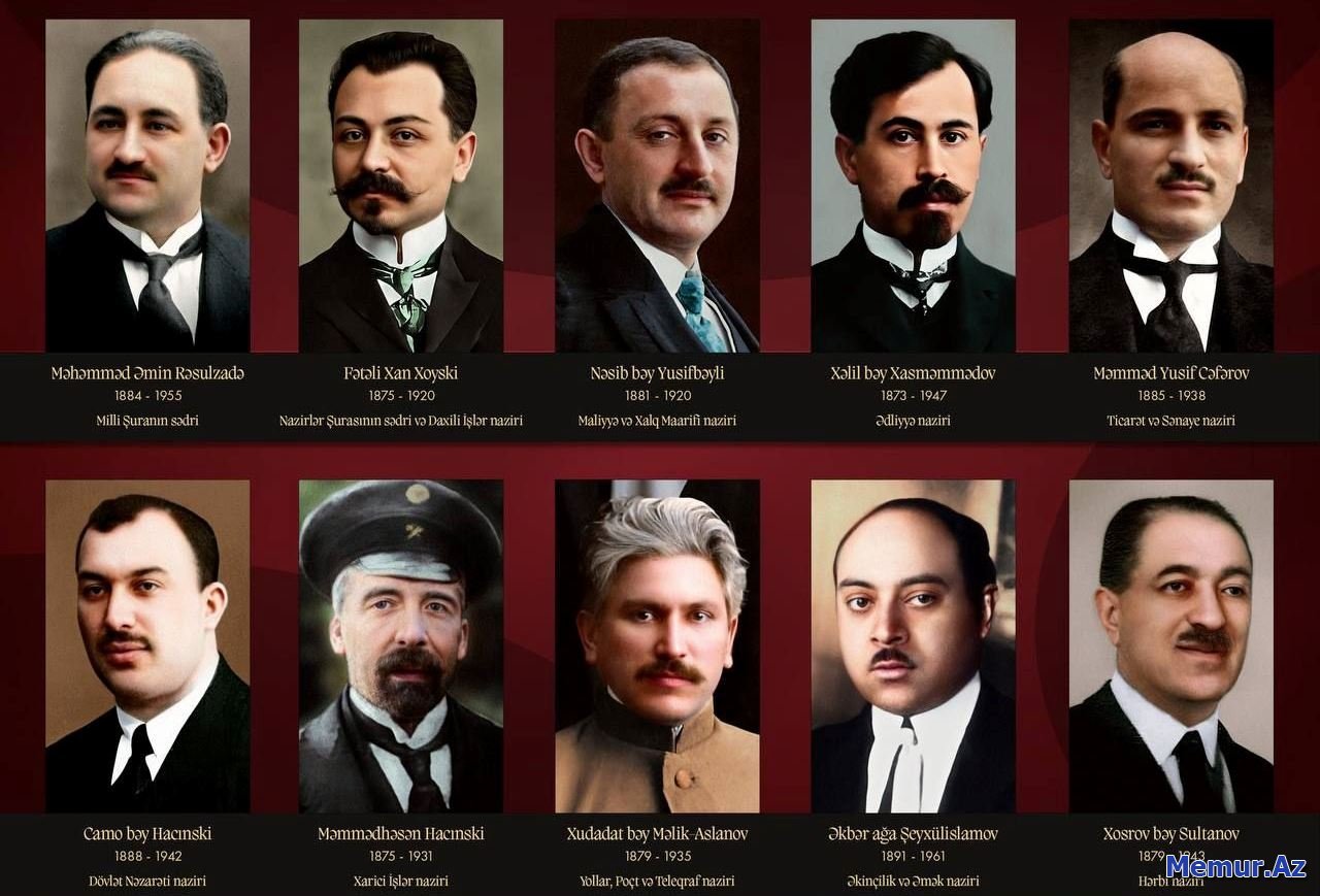 Azərbaycan Cümhuriyyətinin ilk hökumətində nazirlər - ADLAR